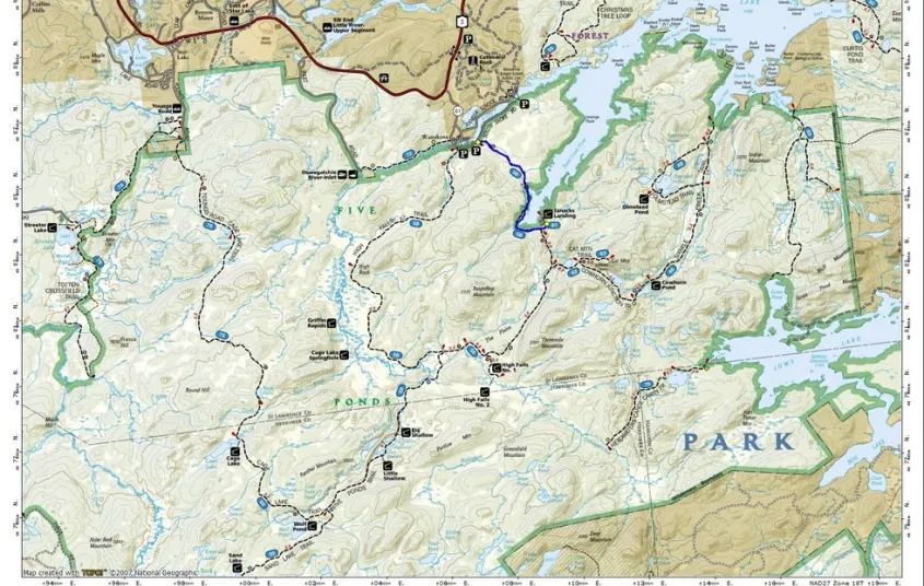 A map with lots of water bodies