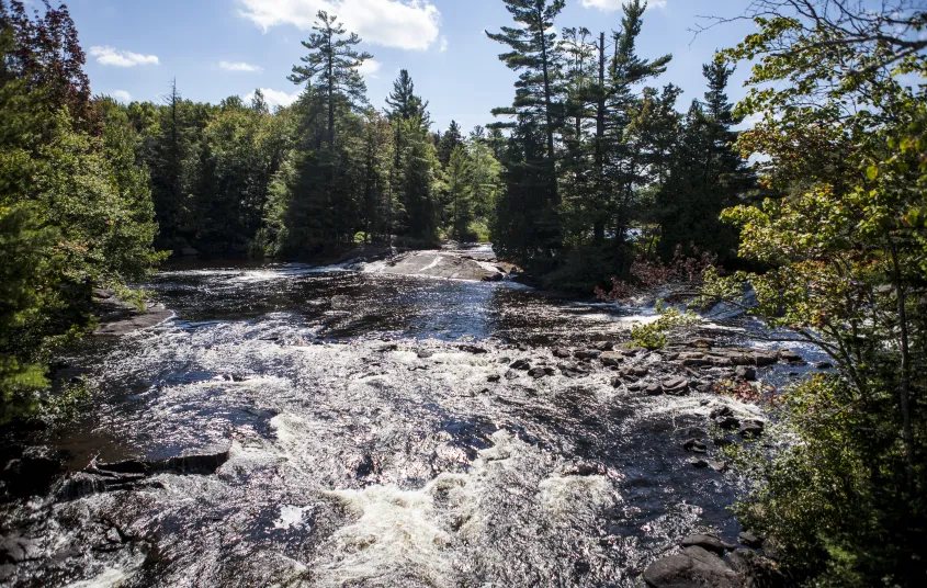 Great photo opportunities at Bog River Falls.