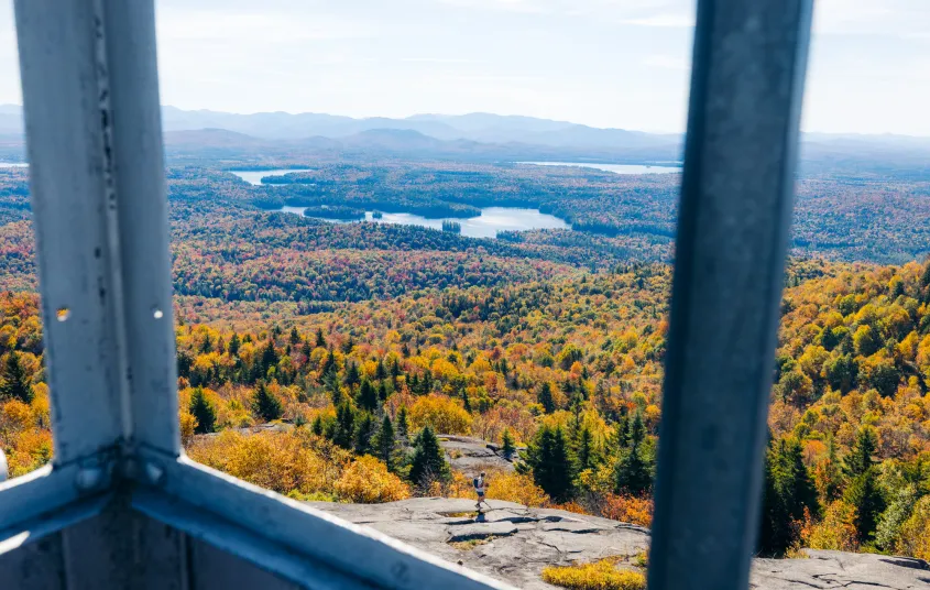 The view from the fire tower in the fall
