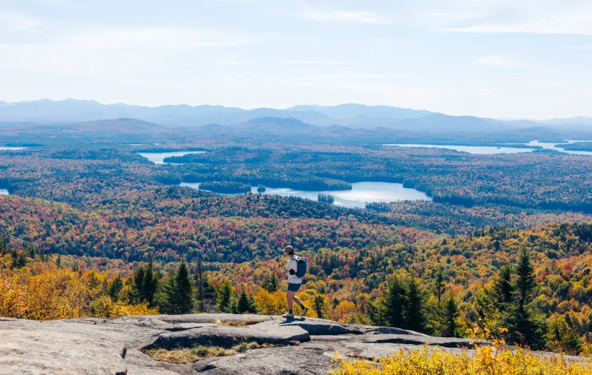 View of a hiker on St Regis Mountain