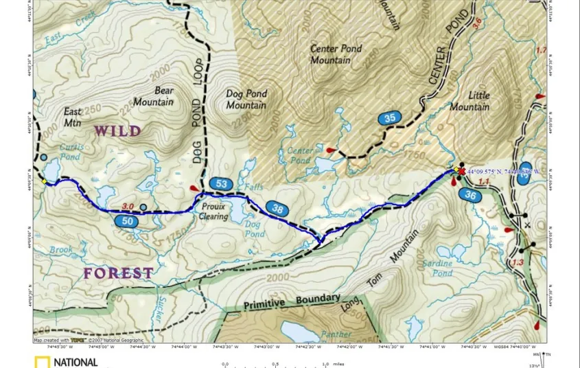 A map with roads and trails