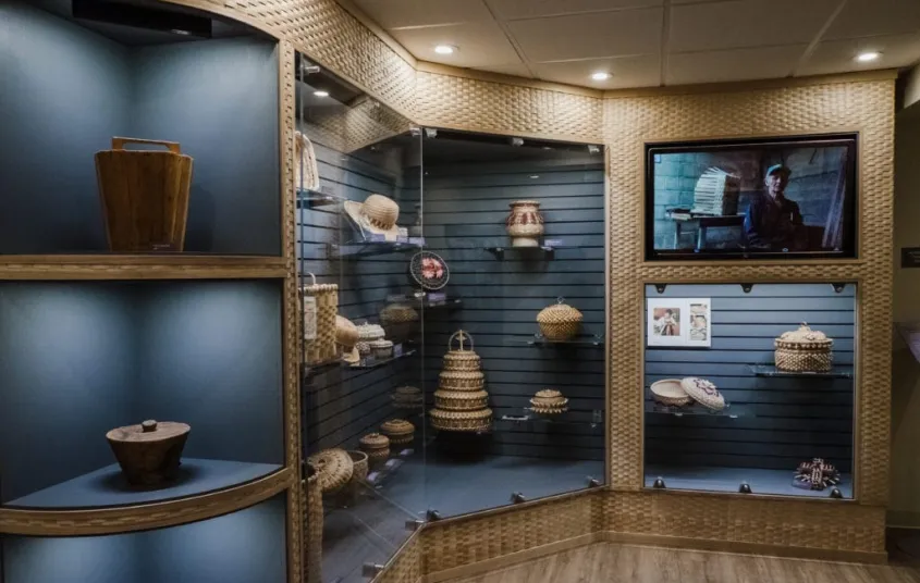 Items in an Akwesasne Cultural Center exhibit.
