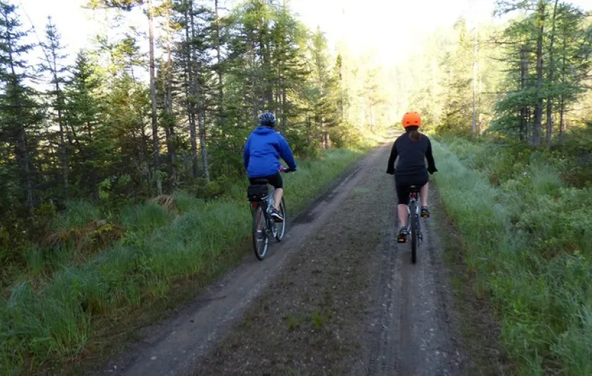 Enjoy riding along gravel roads and double track trails.
