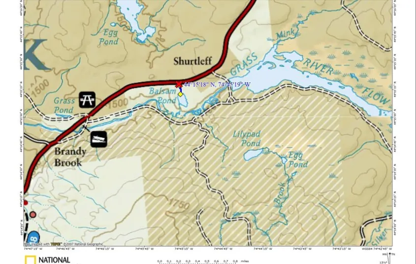 A map with a main road