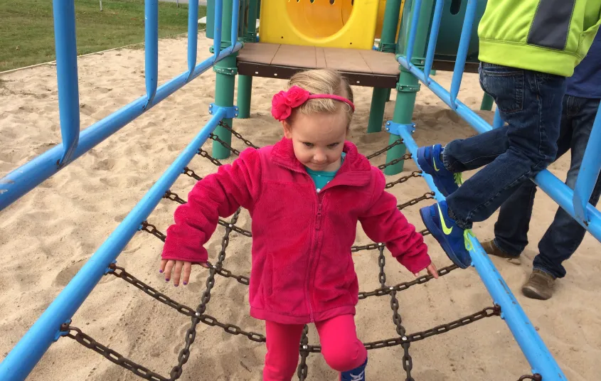 Washington Street Park has two separate climbing areas.