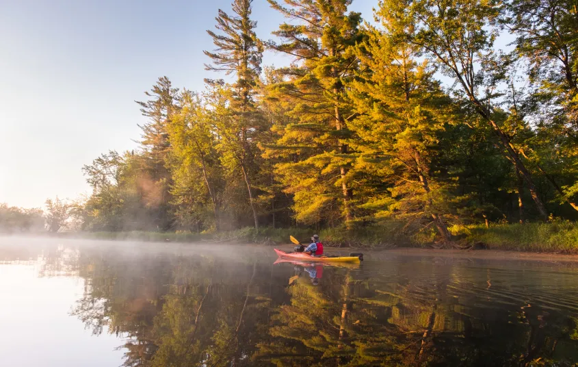 A kayaker on the Raquette River