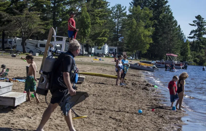 People at Little Wolf Beach.
