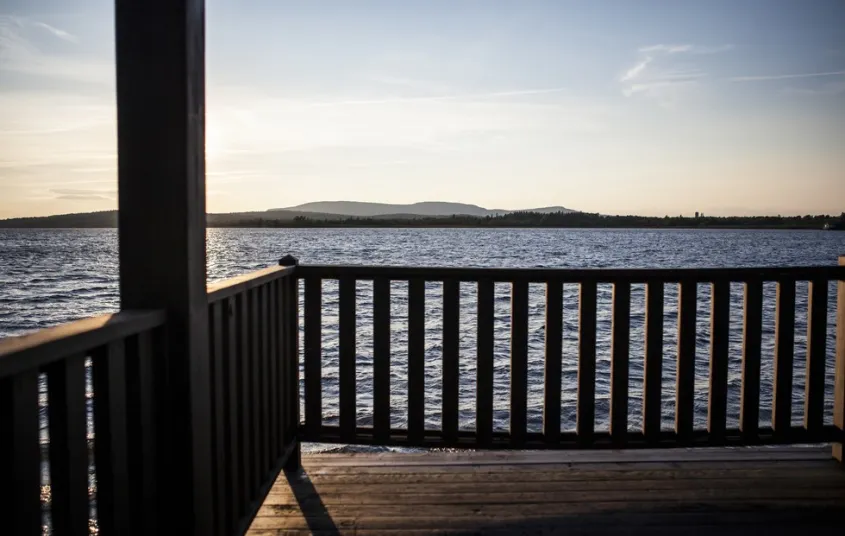 Enjoy the views along the shore of Raquette Pond.