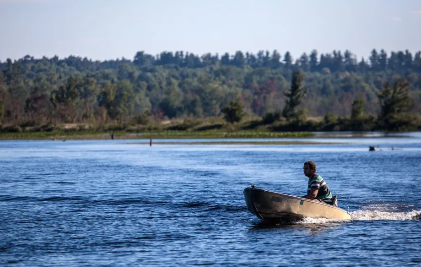A boat on Simon Pond.