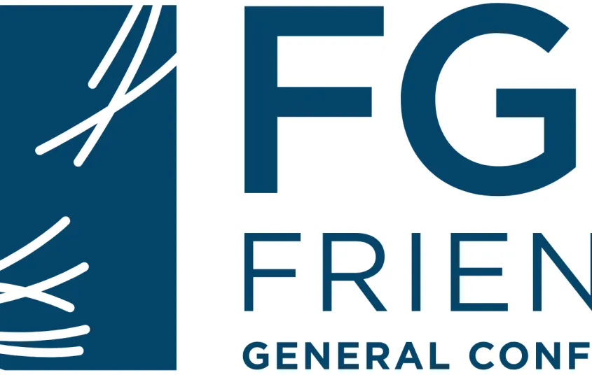 Logo in medium blue friends meeting