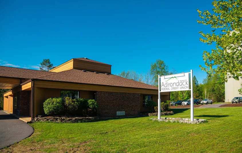 The exterior of the Adirondack Regional Federal Credit Union in Tupper Lake.