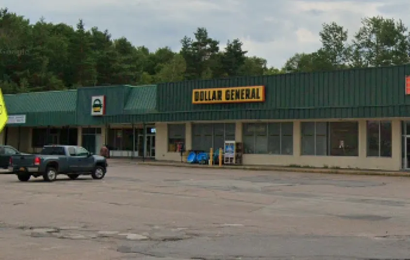 exterior and parking area at Dollar General in Tupper Lake.