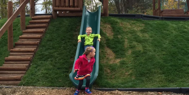 This slide was built into a hillside for safety.