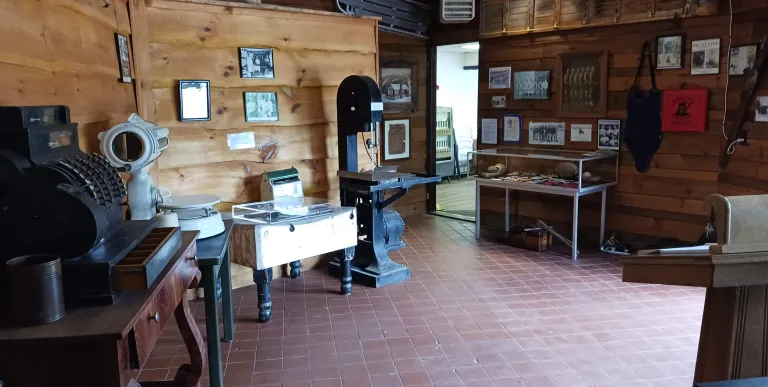 The inside area of a history museum