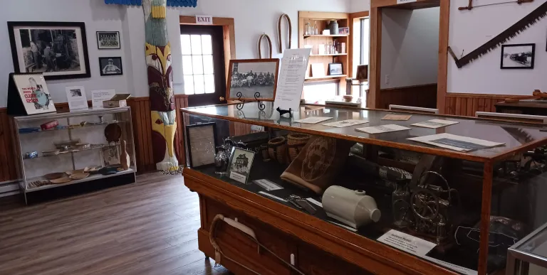 The inside of a history museum