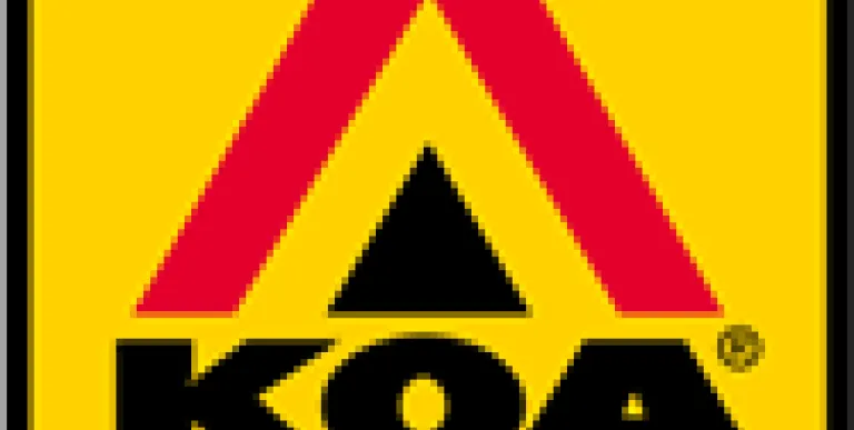 KOA logo on a yellow background