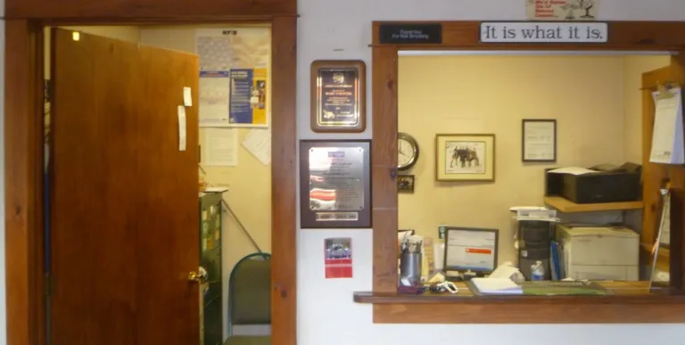 Reception Window at Counters Garage and Towing