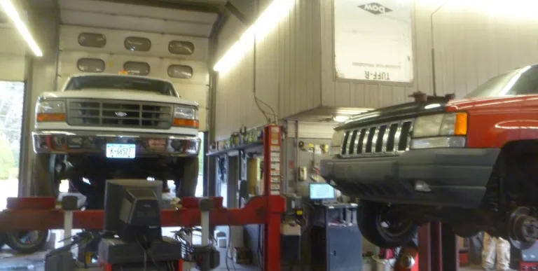 The car lifts at Counters Garage and Towing