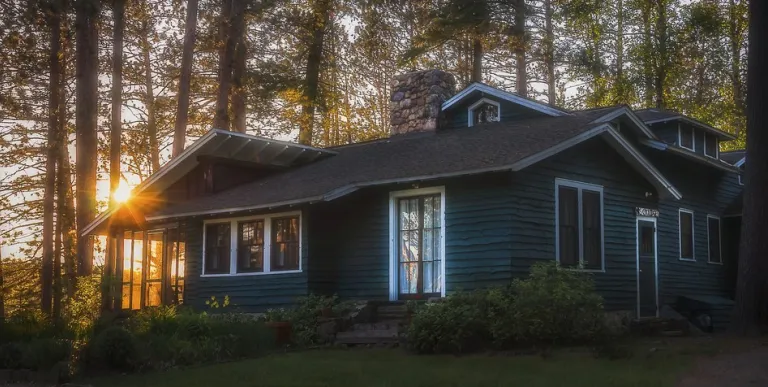  rough beams and stone fireplace.