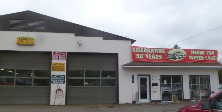 Exterior of the garage bay at Leroy's