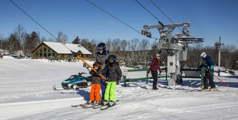 Going up the t-bar at Mt Pisgah