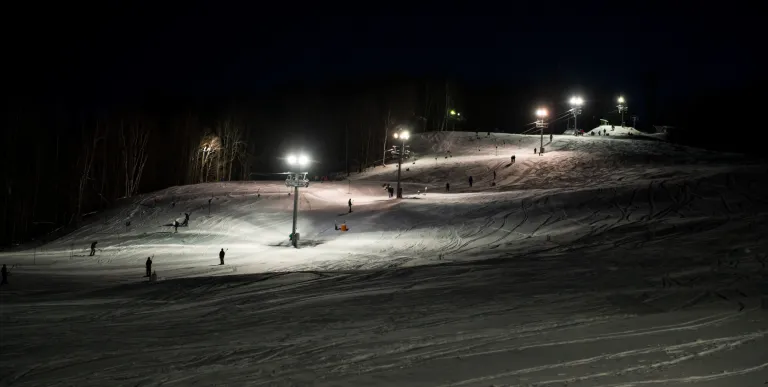 Night skiing lights on Mt Pisgah