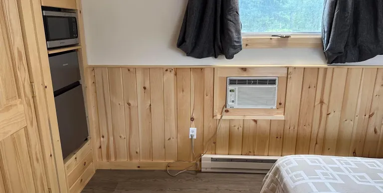 Built in ac doesn't block the view through the window.