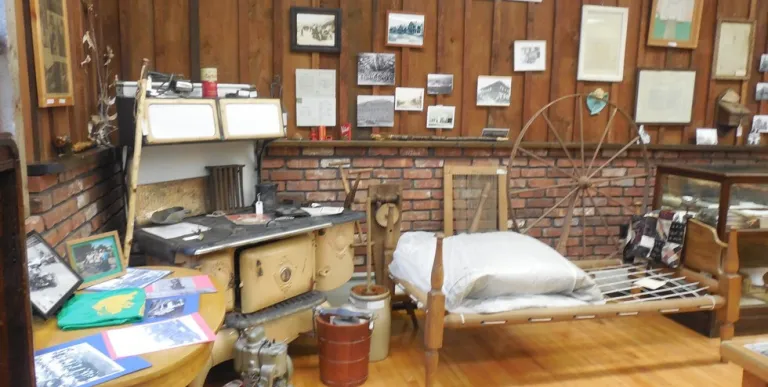 A brick display area