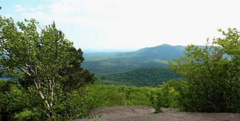 Jenkins has a nice view from a rocky summit.