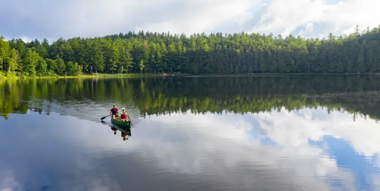 A paddler on Stony Creek Pond