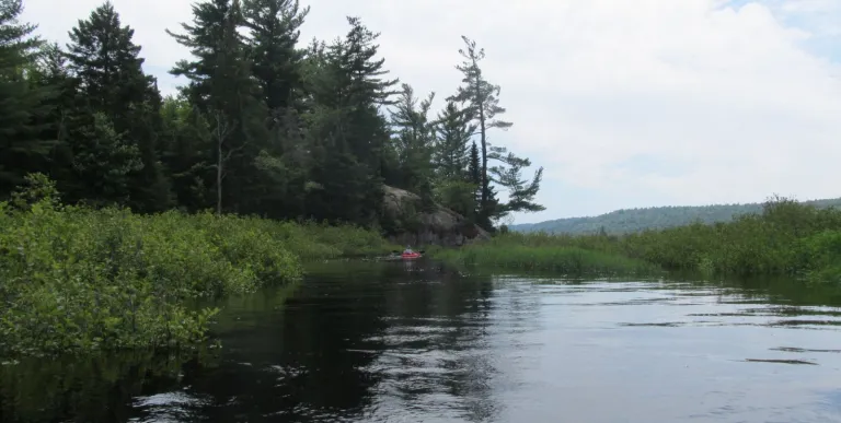 The view of High Rock from a kayak