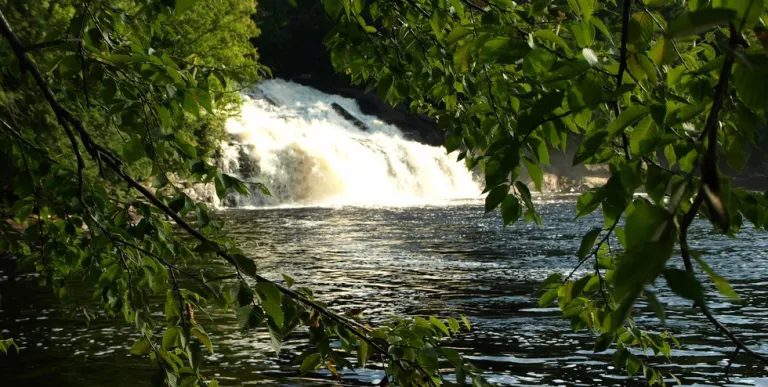 This spectacular falls are part of the Cranberry Lake Waterfall Tour.