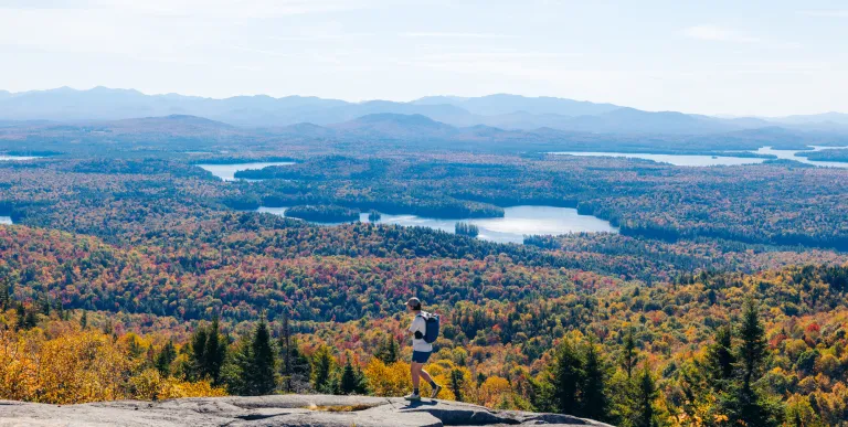 View of a hiker on St Regis Mountain