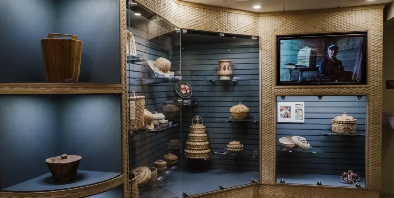 Items in an Akwesasne Cultural Center exhibit.