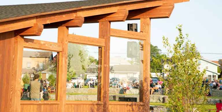A wooden bandshell