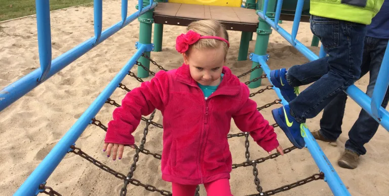 Washington Street Park has two separate climbing areas.