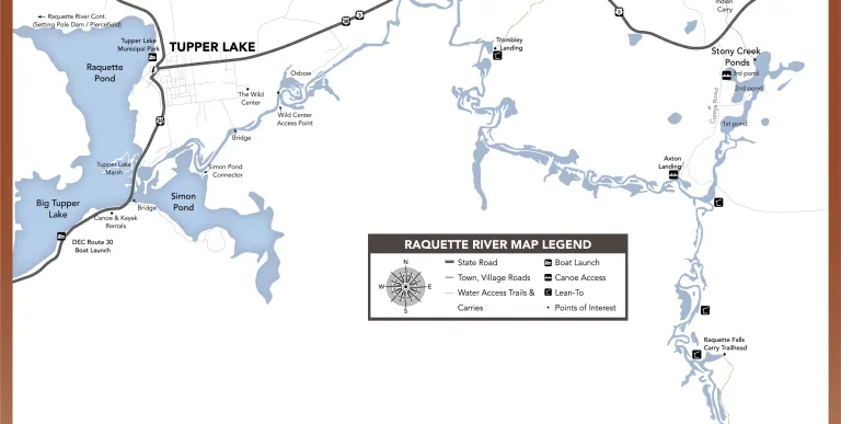 A map of rivers and lakes