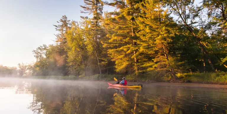 A kayaker on the Raquette River