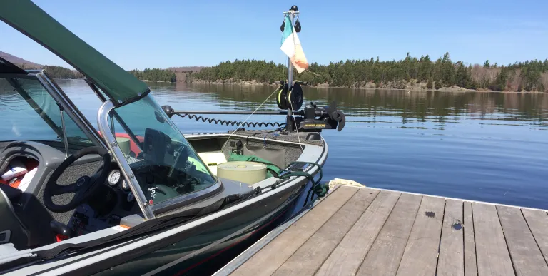 A boat docked at a launch
