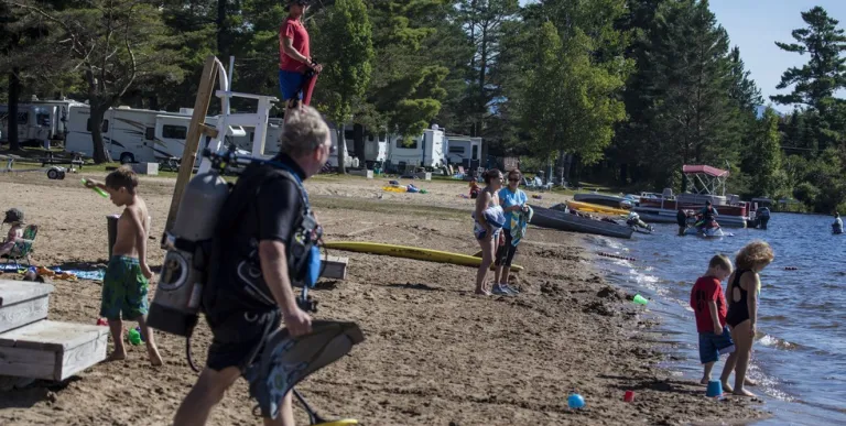 People at Little Wolf Beach.