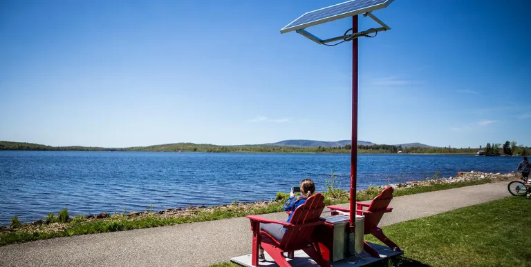 Catch up with free wifi and cell phone charging stations.