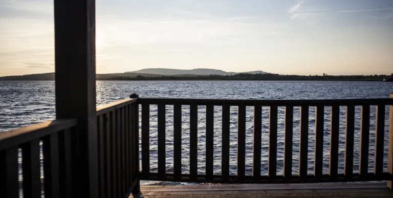 Enjoy the views along the shore of Raquette Pond.