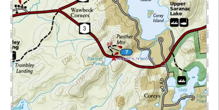 A map with a main roadway