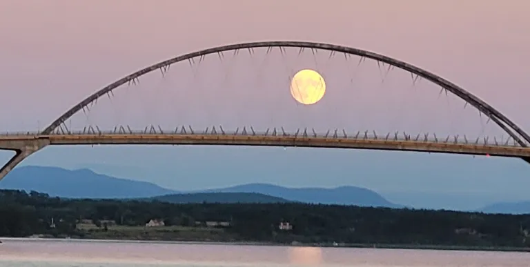 Moon over lake