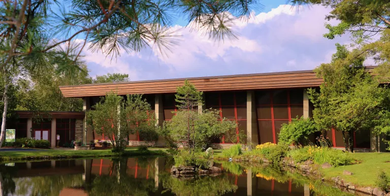  Pond and trees outside the museum
