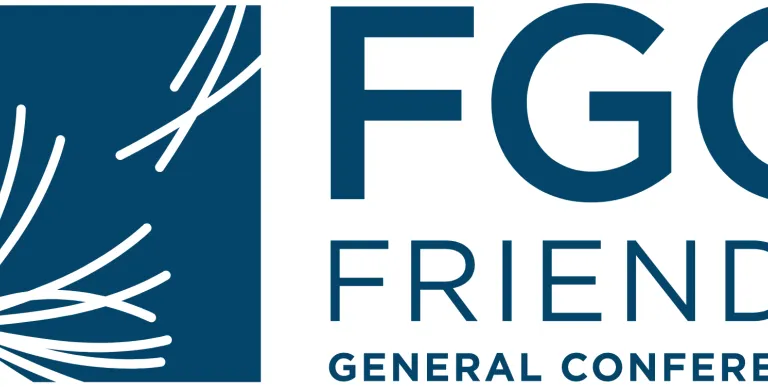 Logo in medium blue friends meeting