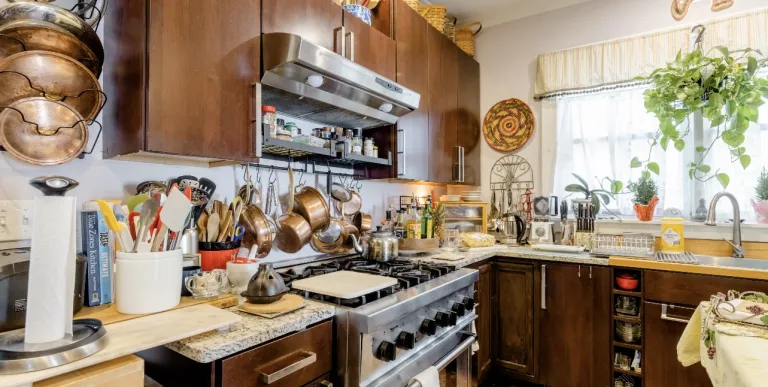 The enclave kitchen with every pot pan and utensil you could need.