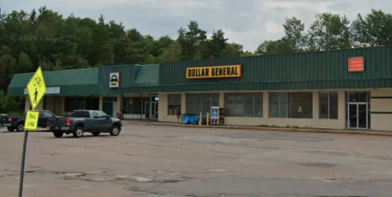 exterior and parking area at Dollar General in Tupper Lake.