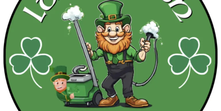 A green circle with shamrocks