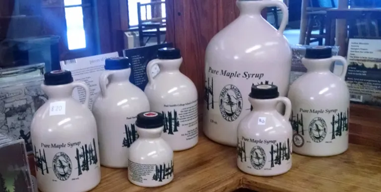 Maple syrup made in their own sugar shack.